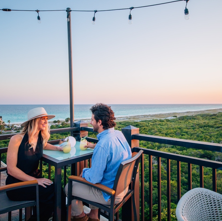 couple on patio drinking